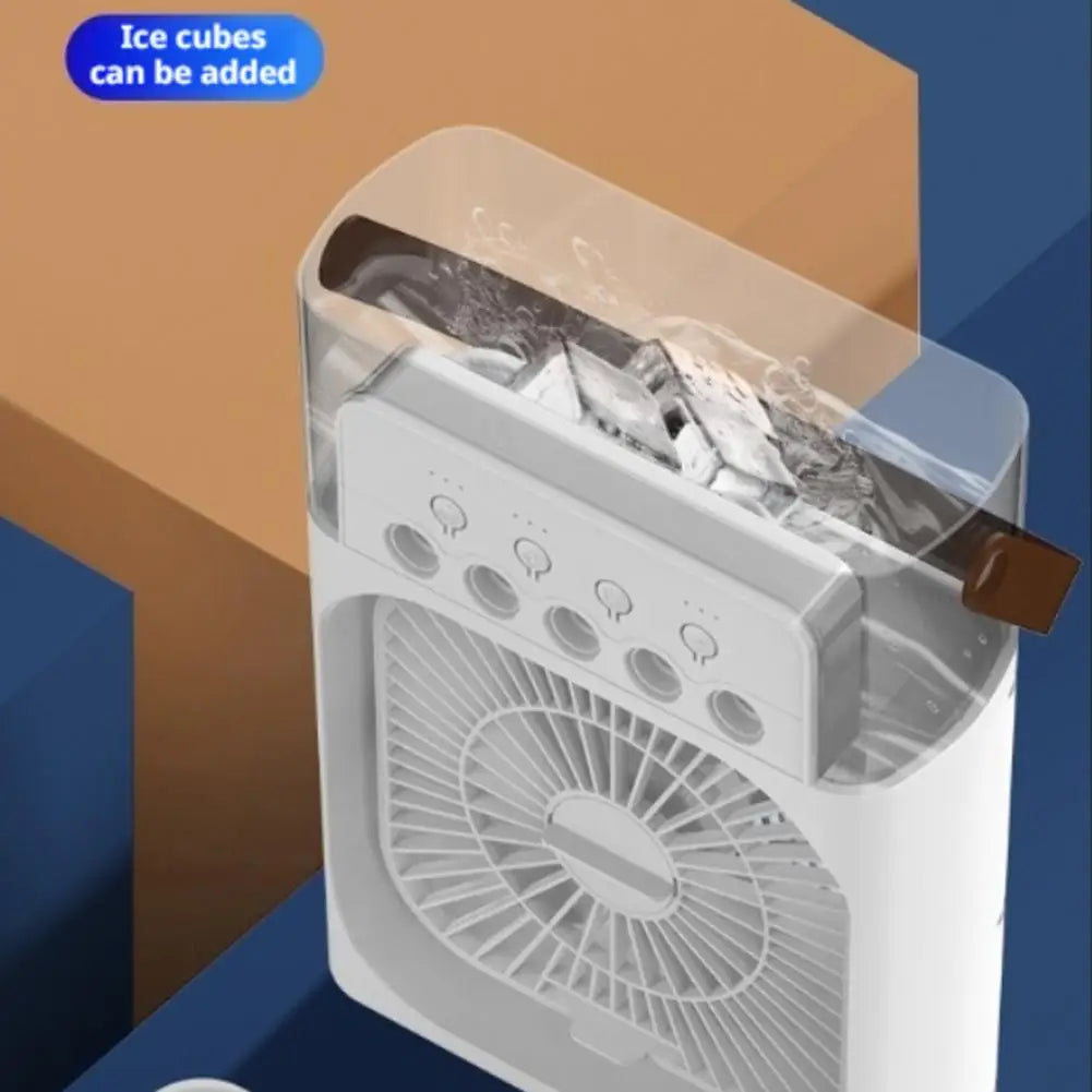 Portable Mini AC Fan with LED Light & Humidifier.