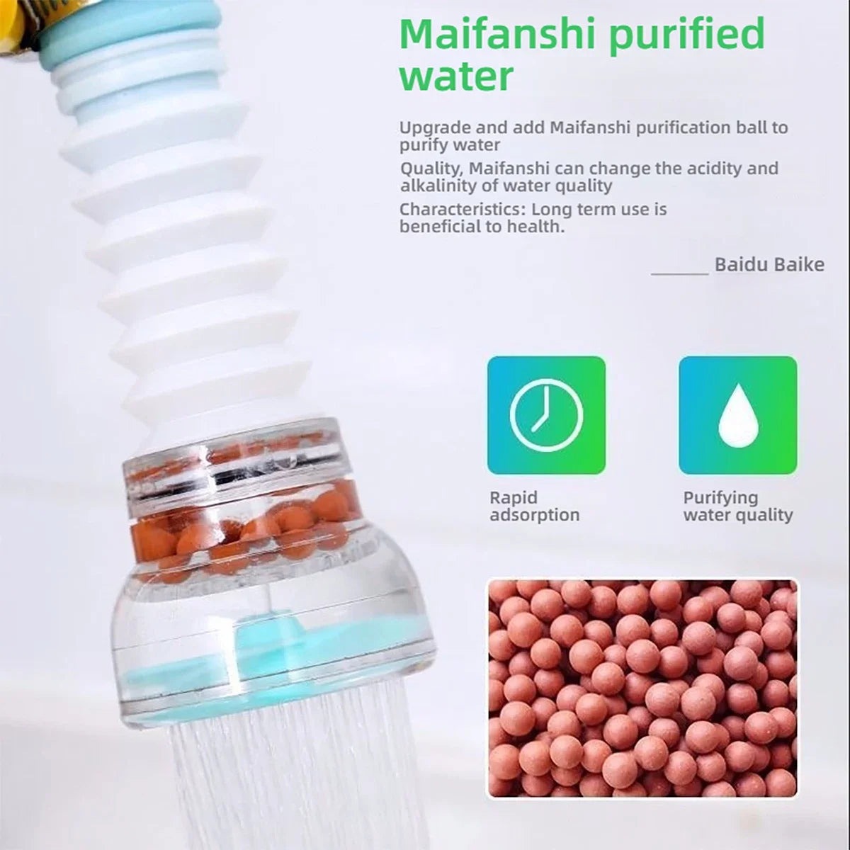 Rotating Kitchen Faucet Splash Filter – Clip-On Fan Tap Nozzle.