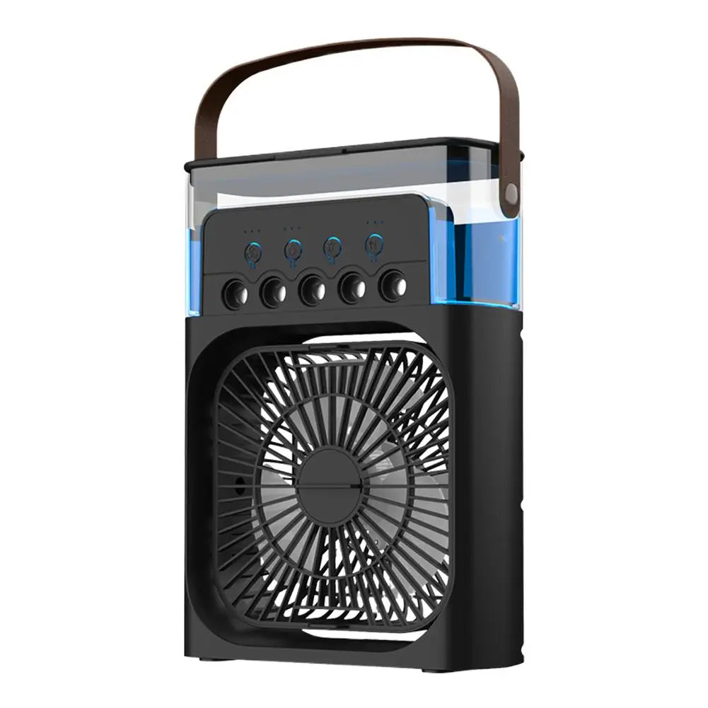 Portable Mini AC Fan with LED Light & Humidifier.