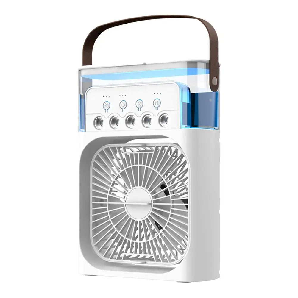Portable Mini AC Fan with LED Light & Humidifier.