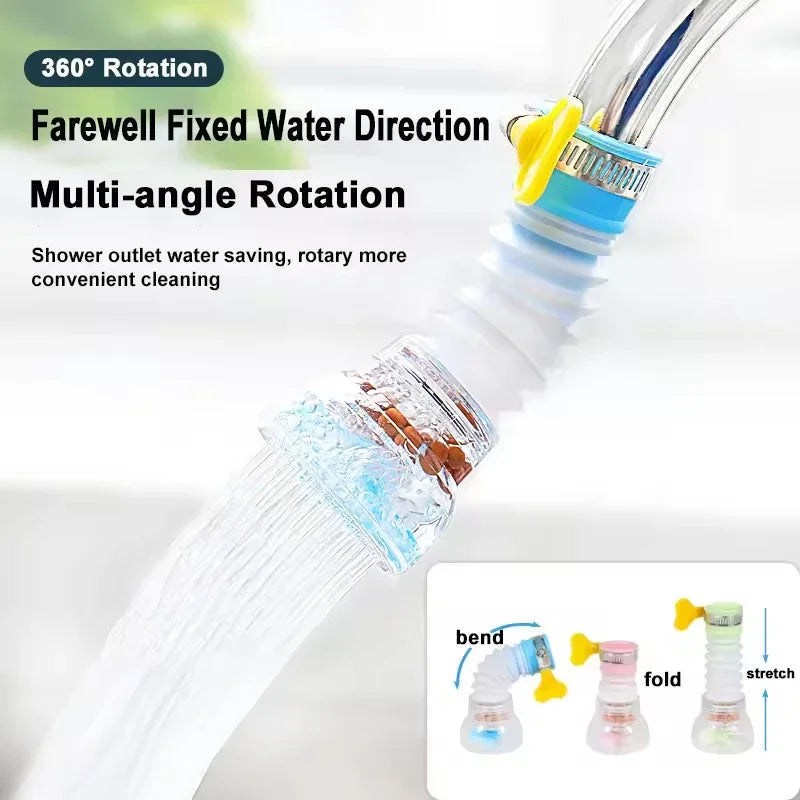 Rotating Kitchen Faucet Splash Filter – Clip-On Fan Tap Nozzle.